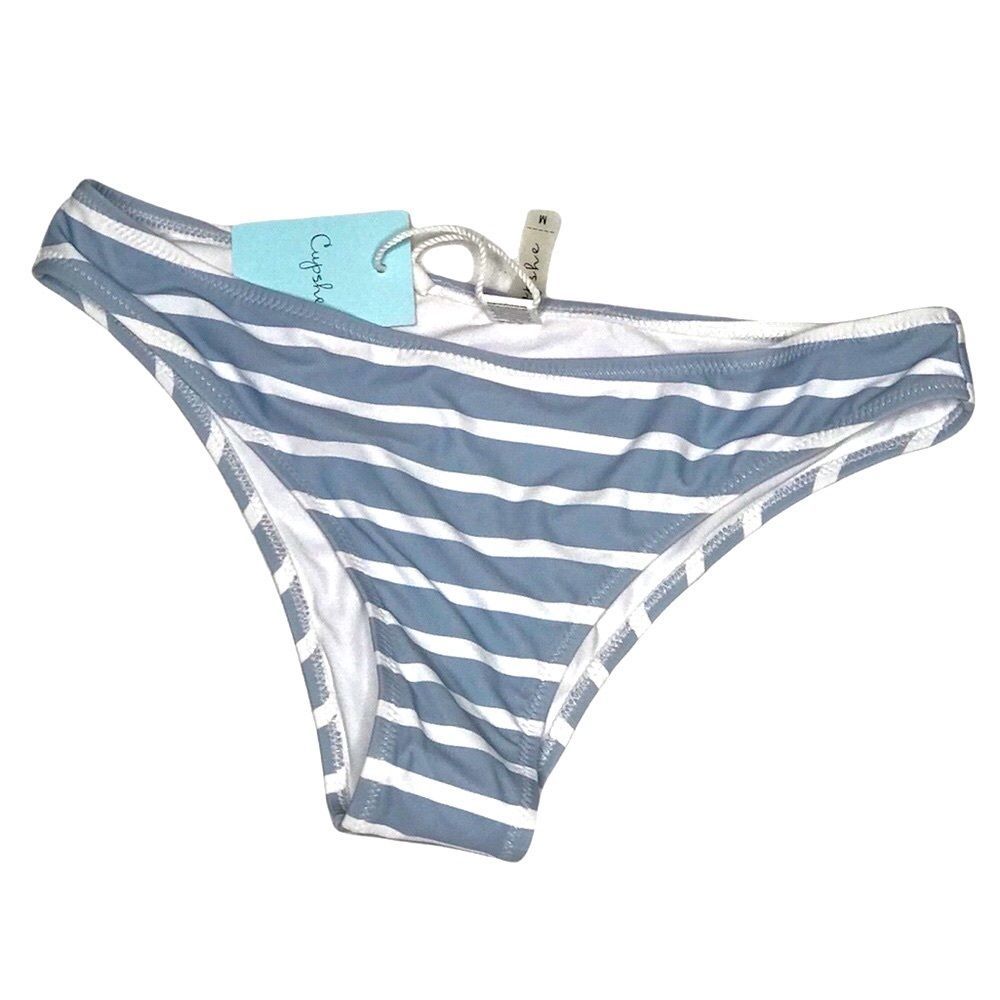 CUPSHE | SIZE: M | LIGHT BLUE/WHITE STRIPED BIKINI | *BOTTOMS ONLY